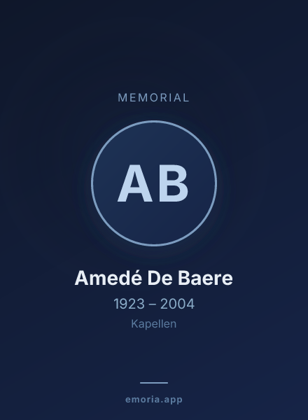 Memorial portrait of Amedé De Baere