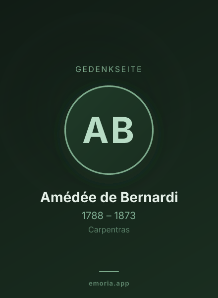Gedenkportrait von Amédée de Bernardi