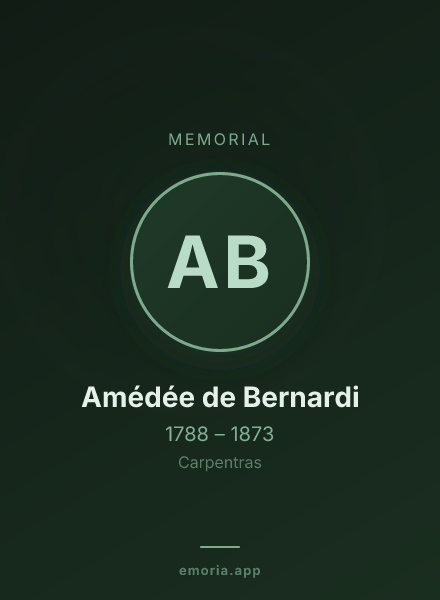 Memorial portrait of Amédée de Bernardi