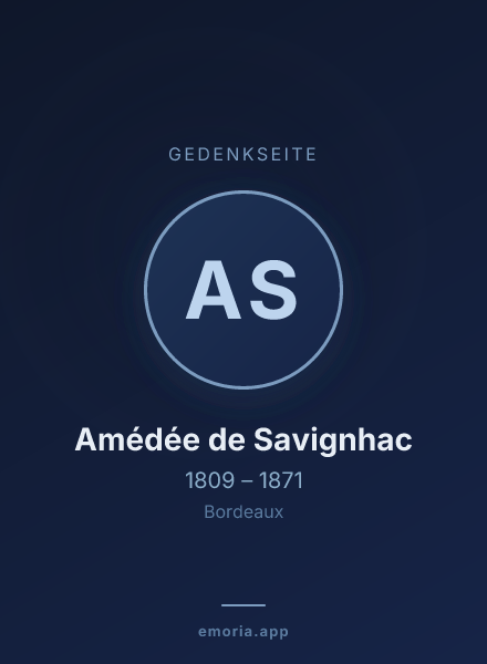 Gedenkportrait von Amédée de Savignhac