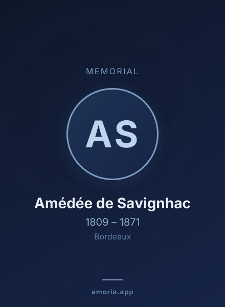 Memorial portrait of Amédée de Savignhac