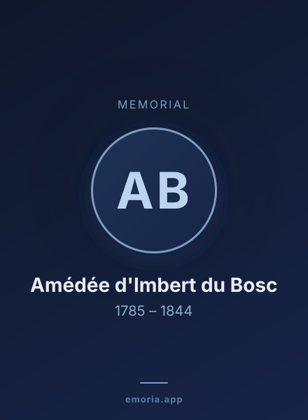 Memorial portrait of Amédée d'Imbert du Bosc