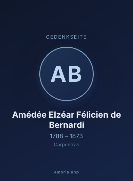 Gedenkportrait von Amédée Elzéar Félicien de Bernardi