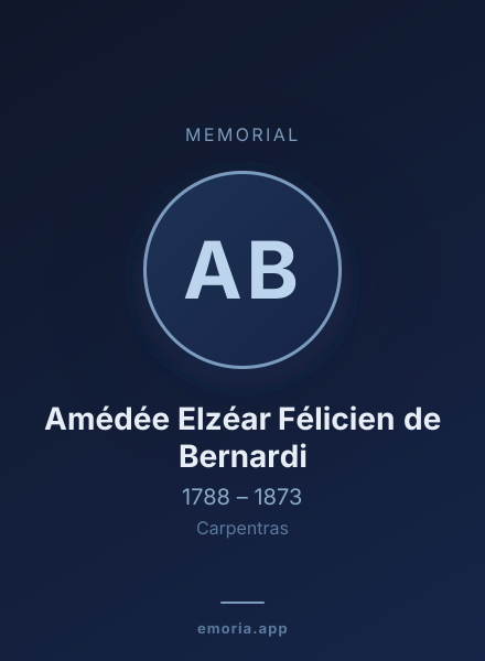Memorial portrait of Amédée Elzéar Félicien de Bernardi