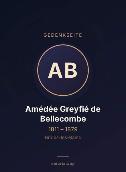 Gedenkportrait von Amédée Greyfié de Bellecombe