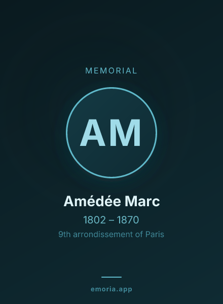 Memorial portrait of Amédée Marc