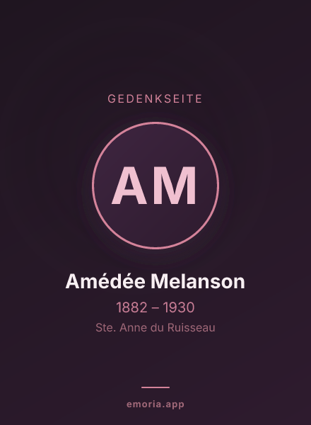 Gedenkportrait von Amédée Melanson