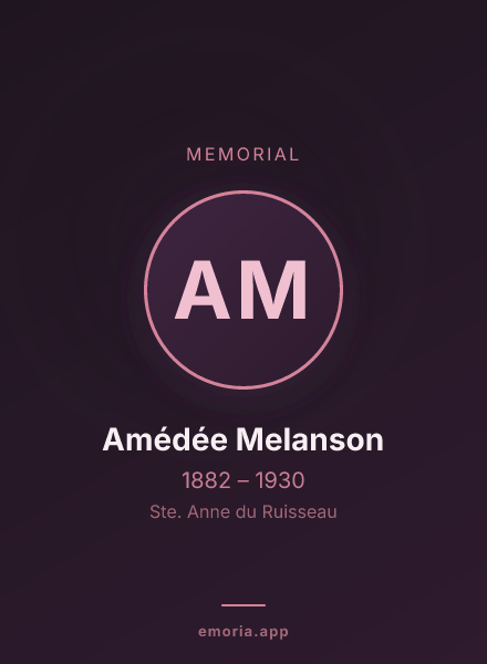 Memorial portrait of Amédée Melanson