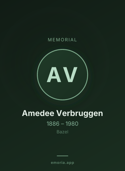 Memorial portrait of Amedee Verbruggen