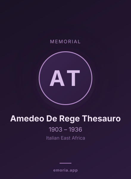 Memorial portrait of Amedeo De Rege Thesauro