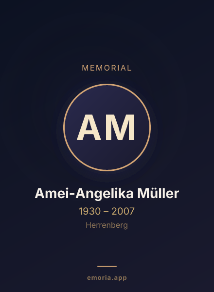 Memorial portrait of Amei-Angelika Müller