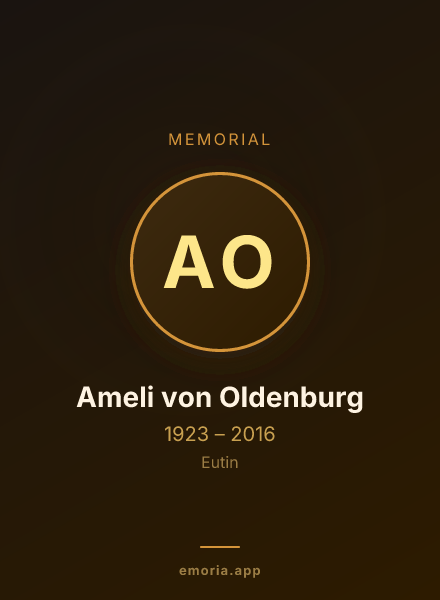 Memorial portrait of Ameli von Oldenburg