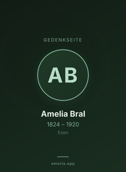 Gedenkportrait von Amelia Bral