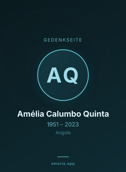Gedenkportrait von Amélia Calumbo Quinta