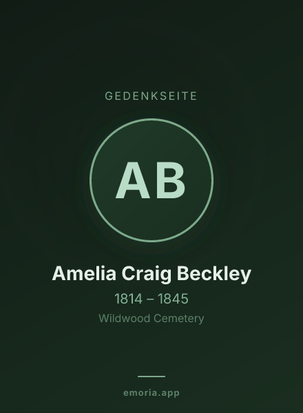Gedenkportrait von Amelia Craig Beckley