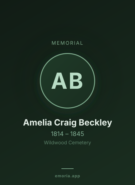 Memorial portrait of Amelia Craig Beckley