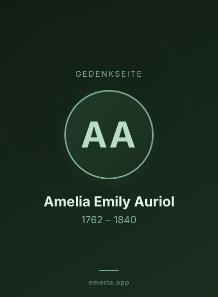 Gedenkportrait von Amelia Emily Auriol