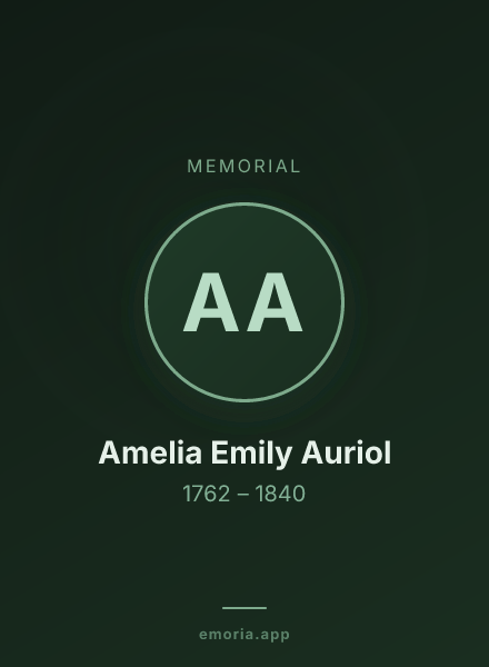 Memorial portrait of Amelia Emily Auriol