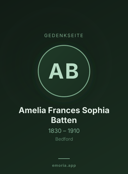 Gedenkportrait von Amelia Frances Sophia Batten