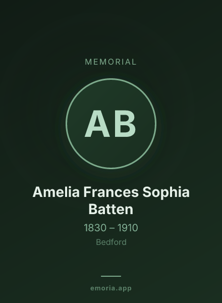 Memorial portrait of Amelia Frances Sophia Batten