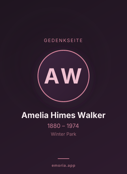 Gedenkportrait von Amelia Himes Walker