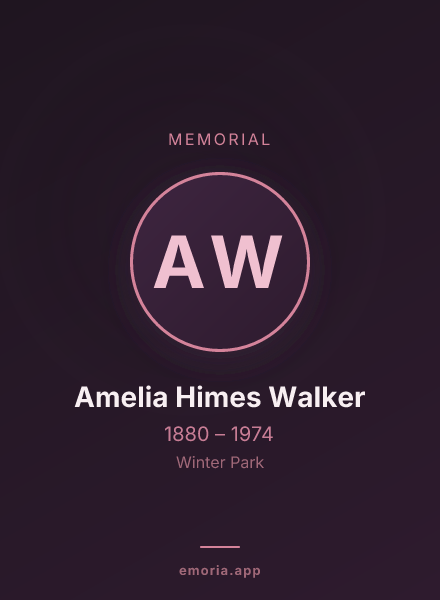 Memorial portrait of Amelia Himes Walker