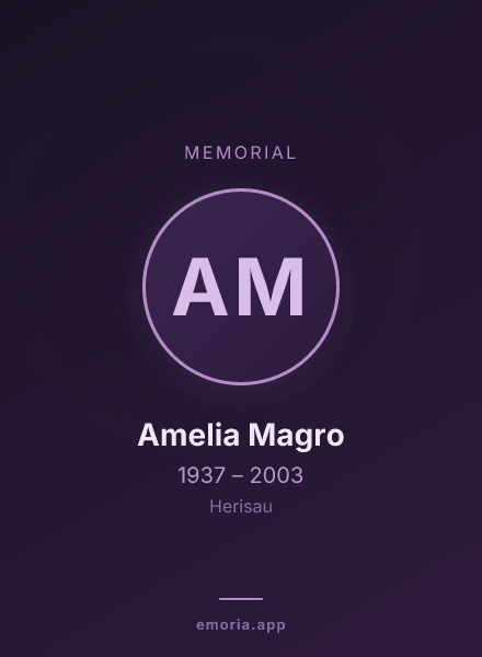Memorial portrait of Amelia Magro