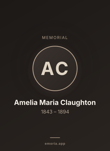 Memorial portrait of Amelia Maria Claughton