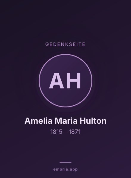 Gedenkportrait von Amelia Maria Hulton