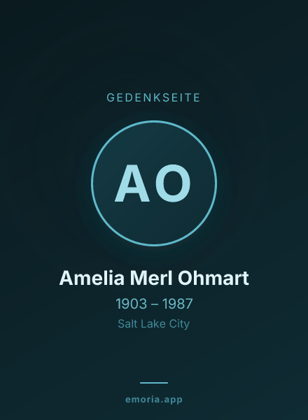 Gedenkportrait von Amelia Merl Ohmart