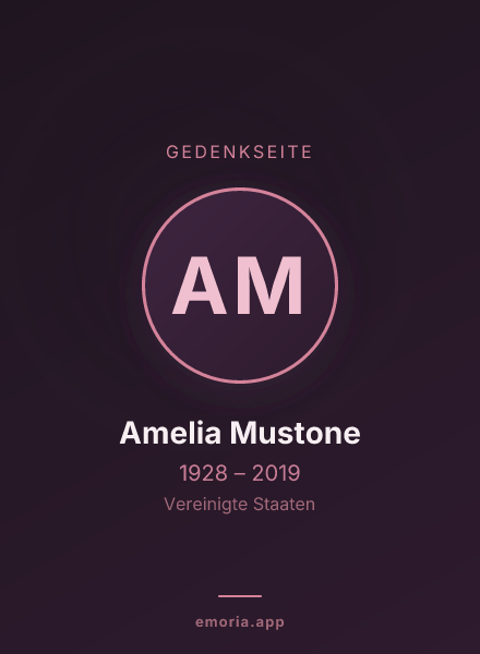 Gedenkportrait von Amelia Mustone