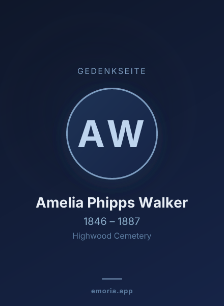 Gedenkportrait von Amelia Phipps Walker