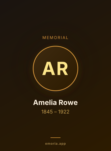 Memorial portrait of Amelia Rowe