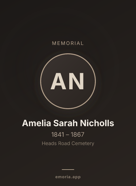 Memorial portrait of Amelia Sarah Nicholls