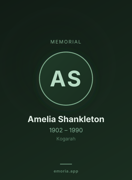 Memorial portrait of Amelia Shankleton