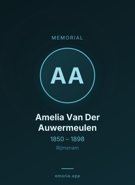 Memorial portrait of Amelia Van Der Auwermeulen