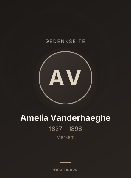 Gedenkportrait von Amelia Vanderhaeghe