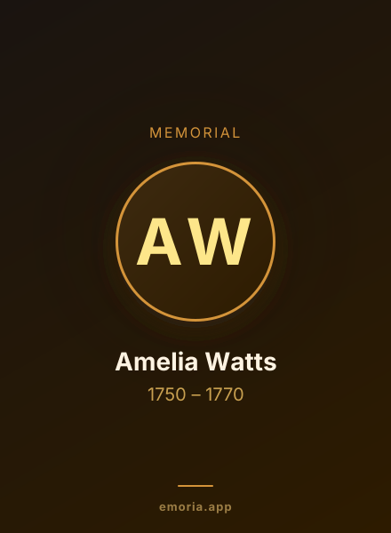 Memorial portrait of Amelia Watts