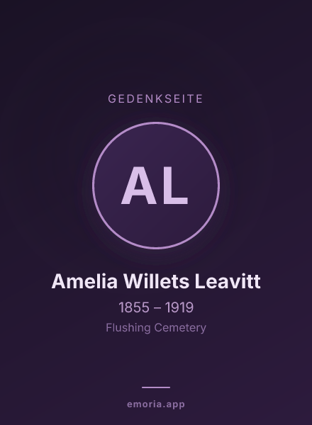 Gedenkportrait von Amelia Willets Leavitt
