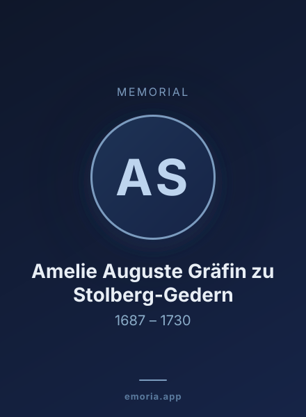 Memorial portrait of Amelie Auguste Gräfin zu Stolberg-Gedern