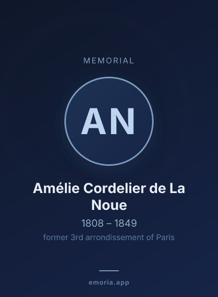 Memorial portrait of Amélie Cordelier de La Noue