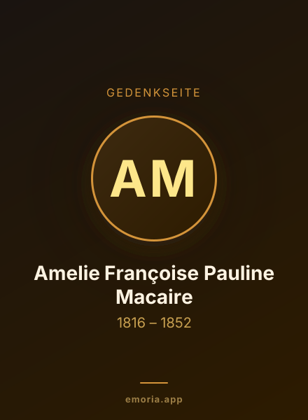 Gedenkportrait von Amelie Françoise Pauline Macaire
