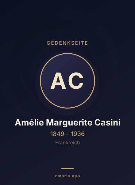 Gedenkportrait von Amélie Marguerite Casini