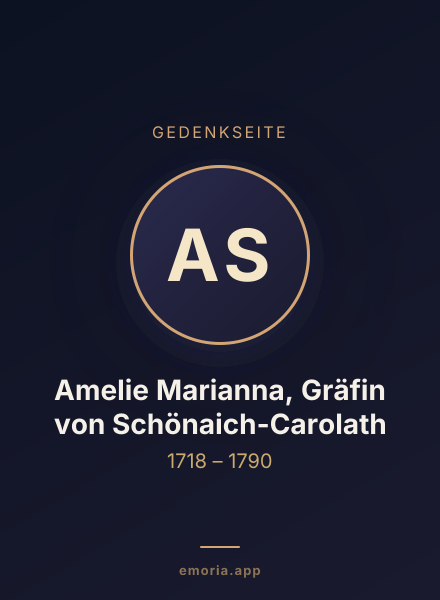 Gedenkportrait von Amelie Marianna, Gräfin von Schönaich-Carolath