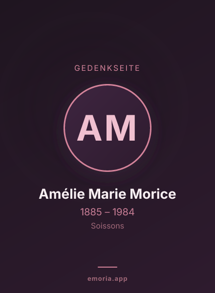 Gedenkportrait von Amélie Marie Morice