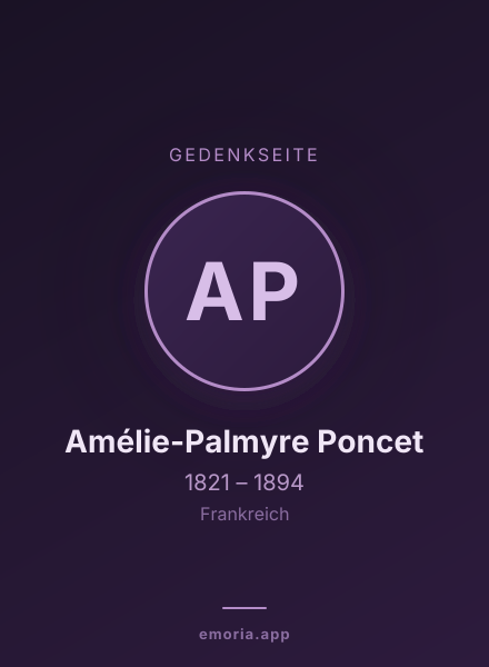 Gedenkportrait von Amélie-Palmyre Poncet