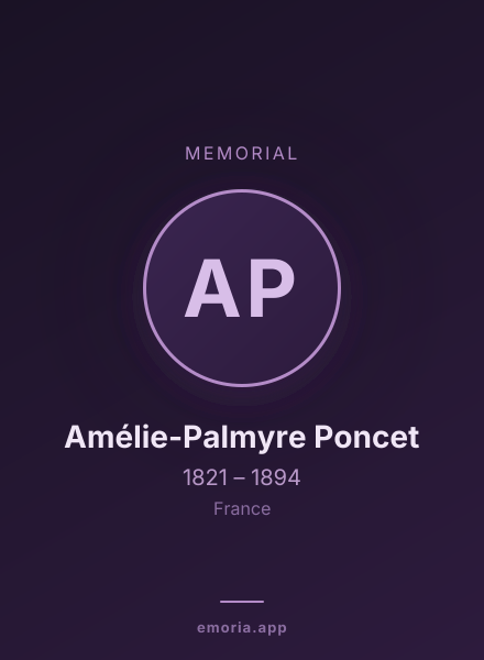 Memorial portrait of Amélie-Palmyre Poncet