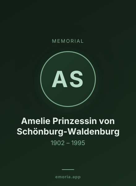 Memorial portrait of Amelie Prinzessin von Schönburg-Waldenburg