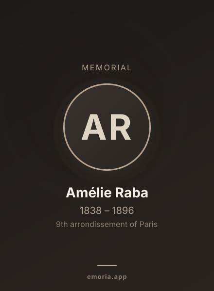 Memorial portrait of Amélie Raba