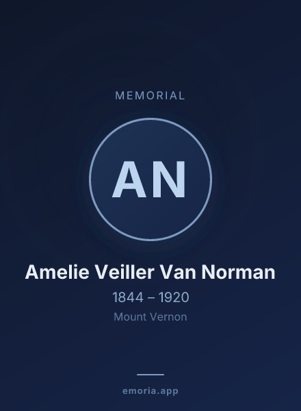 Memorial portrait of Amelie Veiller Van Norman
